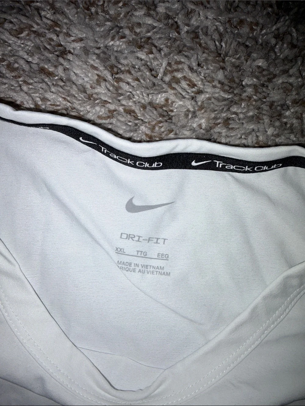 Nike White Track Club Graphic Tee with Red Logo